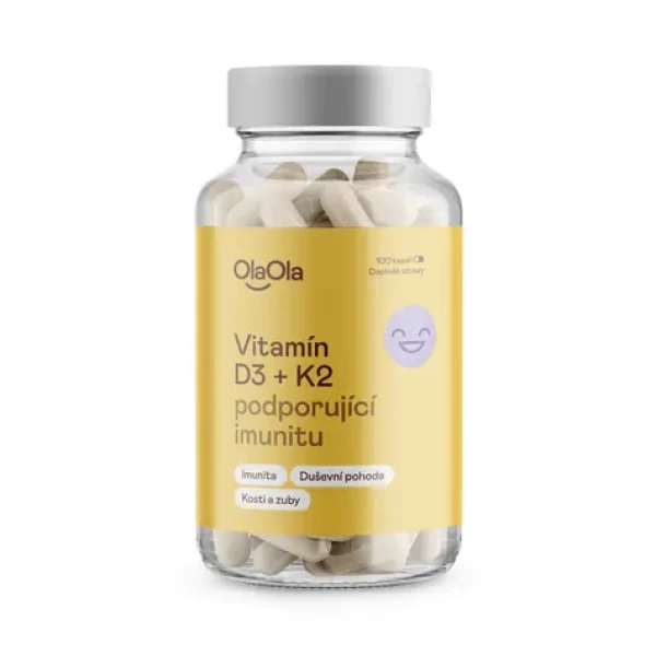 OlaOla Vitamin D3 a K2 podporující imunitu / 100 kapslí (110016)