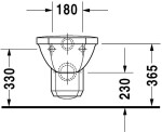 DURAVIT - 1930 Závěsné WC, WonderGliss, bílá 01820900001