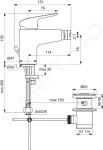 IDEAL STANDARD - CeraFlex Bidetová baterie s výpustí, chrom B1718AA