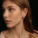 Stříbrné náušnice s perlou a 0,1 ct MOISSANITE + CERTIFIKÁT, Stříbrná Bílá