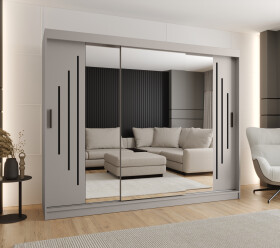 Šatní skříň Abi Rubino Y2 Rozměry: 250 cm, Barva korpusu + barva dveří: Kašmír