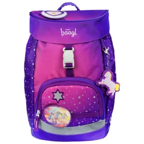 BAAGL Školní batoh Airy Koně srdce / 16,5 l / vhodná od 1. třídy ZŠ (A-35417)
