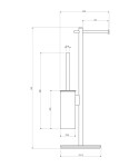 OMNIRES - MODERN PROJECT volně stojící držák na toaletní papír a kartáč, měděný MP60810CP