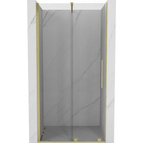 MEXEN/S - Velar posuvné sprchové dveře 70, transparent, zlatá kartáčovaná 871-070-000-01-55