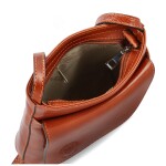 Luxusní dámská kožená crossbody kabelka Sweara, koňaková