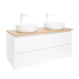 Koupelnová skříňka s umyvadlem SAT B-Way 119x50x45 cm bílá lesk BWAY2120WDOAKU2B BWAY2120WDOAKU2B