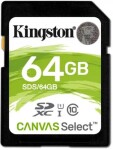 Kingston Canvas Select Plus SDXC 64GB / UHS-I / Class 10 / čtení: až 100 MBs / zápis: až 85MBs (SDS2/64GB)