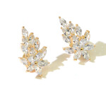 Stříbrné náušnice Swarovski Elements Daira Gold, Bílá/čirá