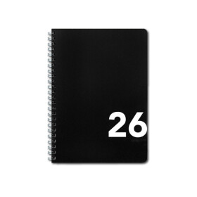 Diář 2026 týdenní A5 řádkový, černý