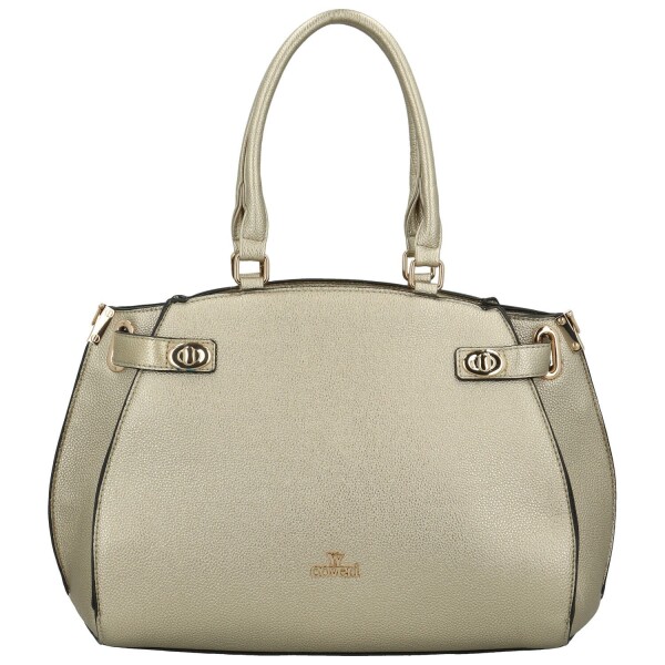 Módní dámská koženková kabelka do ruky Pessi, zlatá