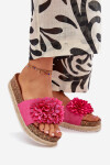 Dámské sandály na platformě s ozdobnými květinami fuchsie Tessara 40