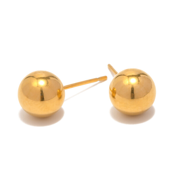 ELENYS Ball – pozlacené náušnice 18K žluté zlato