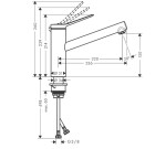 HANSGROHE - Zesis M33 Dřezová baterie, CoolStart, vzhled nerezu 74813800