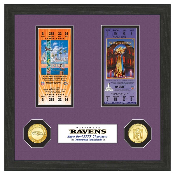 Obraz Baltimore Ravens NFL Super Bowl Tickets Bronze Coins