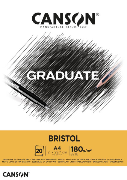 Canson Graduate Bristol skicák lepený A4 180 g/m2 20 listů