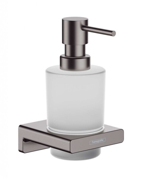 HANSGROHE - AddStoris Dávkovač mýdla s držákem, matné sklo/kartáčovaný černý chrom 41745340