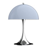 Louis Poulsen Stolní lampa Panthella 250 Opal Grey/Chrome, šedá barva, stříbrná barva, kov, plast
