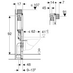 Geberit Duofix modul pro WC, 98cm, horní pro tlačítka OMEGA, do sádrokartonu 111.030.00.1 111.030.00.1