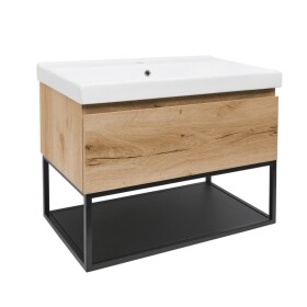 Koupelnová skříňka s umyvadlem SAT B-Way 79x30x45 cm dub BWAY80OAKFU1 BWAY80OAKFU1