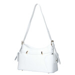 Extravagantní kožená kabelka na rameno Lina, bílá