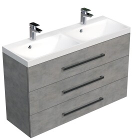 Koupelnová skříňka s dvojumyvadlem SAT Cube Way 120x76,5x40 cm beton CUBE21203BE CUBE21203BE