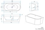 Erga Zara, rohová volně stojící vana 170x78 cm + odtoková zátka, levá, bílá lesklá, ERG-ZARA-170078L-WH-WH