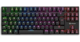 Sharkoon PureWriter TKL RGB / nízkoprofilová herní klávesnice / mechanická / drátová / RGB / Kailh Blue spinač / DE (4044951021512)