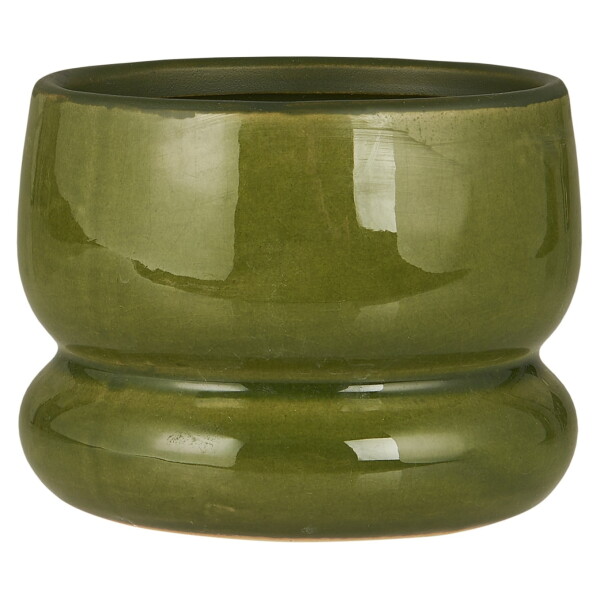 Ib Laursen Keramický obal na květiny Firenze Green Ø 10 cm, zelená barva, keramika