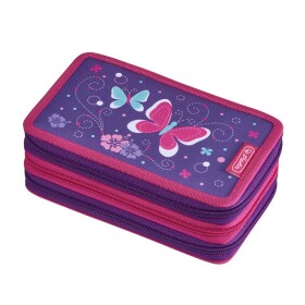 Školní penál 3-patrový vybavený Herlitz - Motýl