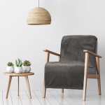 Grafitově šedá deka na židli Šířka: 170 cm | Délka: 210 cm Šířka: 170 cm | Délka: 210 cm