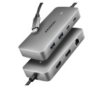 AXAGON HMC-CUB83X2, USB 10Gbps hub, 2x USB-A, USB-C, HDMI & DP 4k/144Hz, RJ-45 GLAN, PD 100W, kabel USB-C 15cm EDF_1023774