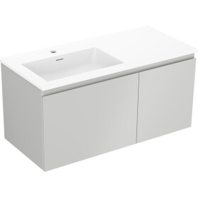 MEXEN/S - Orio koupelnová skříňka 100 cm s umyvadlem Otis levá, 1S, 1D, šedá mat/bílá mat 91A13-10047-3-BBFF62-W18L01