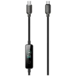 4smarts ScreenCord černý / Kabel USB-C / 240 W PD 3.1 / TFT displej / 1,2 m / nylonový oplet (543240)
