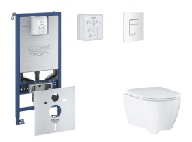 GROHE - Rapid SLX Set předstěnové instalace, klozetu, sedátka SoftClose a tlačítka Skate Cosmopolitan, alpská bílá SANI11BB3113