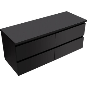 CERANO - Koupelnová skříňka Carole + deska pod umyvadlo Navira Pro - 36 mm - černá matná - 120x51,6x46 CER-668285