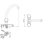 INVENA - Umyvadlová/ dřezová baterie MODENA, 20 cm BZ-11-F0S-L