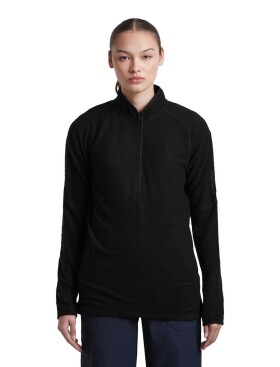 Dámská merino mikina ICEBREAKER Wmns Merino 400 RealFleece Grid LS Half Zip, Black velikost: XL