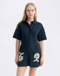 Thinking MU Navy Fish Patch Roberta Jumpsuit BLUE XS