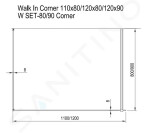 RAVAK - Walk-In Sprchový kout Walk-In Corner 120/80, 1200x800 mm, černá/čiré sklo GW1CG4300Z1