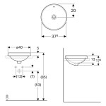 GEBERIT - VariForm Umyvadlo zápustné, průměr 40 cm, s přepadem, bílá 500.700.01.2