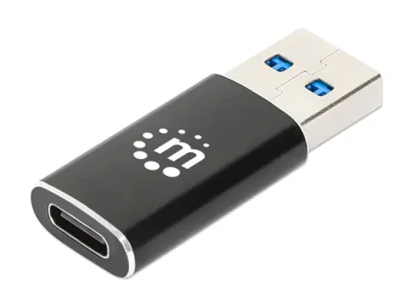 Manhattan redukce USB-A - USB-C černá / Redukce / USB 3.2 Gen 2 / 10 Gbit/s / hliník (153980)