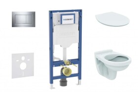 GEBERIT - Duofix Set předstěnové instalace, klozetu Alpha a sedátka softclose, tlačítko Sigma30, chrom SANI11CD1105