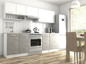 FRONTI Kuchyňská linka LUIZA II 240x180 - Bílá + beton