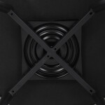 Židle jídelní, krémová látka, 360° otočný mechanismus, černý matný lak, kovové nohy