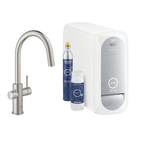 GROHE - Blue Home Dřezová baterie Connected, s chladícím zařízením a filtrací, supersteel 31541DC0