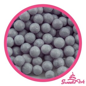 SweetArt cukrové perly stříbrné matné 7 mm (1 kg)