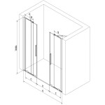 MEXEN/S - Velar Duo posuvné sprchové dveře 140 cm, dekor, měď kartáčovaná 871-140-000-32-65