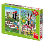 Krtek se raduje: puzzle 2x48 dílků