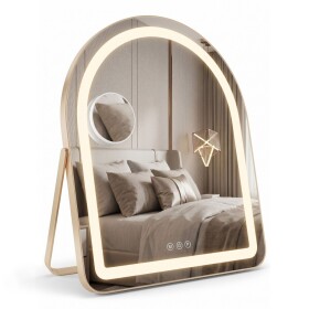 REA - Zrcadlo LED GLAM L.Gold 40x45cm HOM-01807