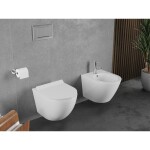 MEXEN/S - Lena Závěsná WC mísa Rimless Tornado včetně sedátka s slow slim, duroplast, bílá lesk 30224000T